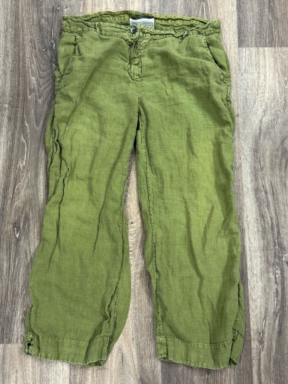 Max Mara Weekend Green Linen Capri Pants Women’s 12